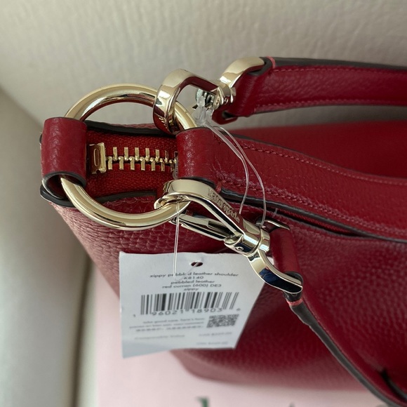 Kate Spade ♠️ New York Zippy Pebbled Leather Shoulder Bag, Red Curran K8140, NWT - Picture 6 of 16